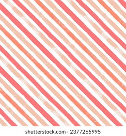 Christmas diagonal stripes pattern, cute vector background, seamless brush texture lines, red geometric strokes, gift paper