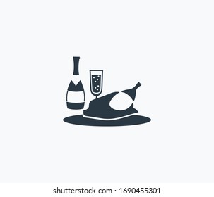 Christmas diner icon isolated on clean background. Christmas diner icon concept drawing icon in modern style. Vector illustration for your web mobile logo app UI design.