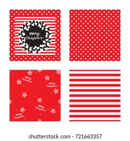 Christmas dinner card. Seamless pattern of red polka dot. Vector holiday illustration for invitation.