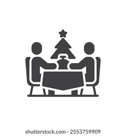 Christmas dinner vector icon. filled flat sign for mobile concept and web design. Christmas Feast glyph icon. Symbol, logo illustration. Vector graphics