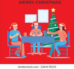 navidad cena ilustración vectorial navidad vectorial 