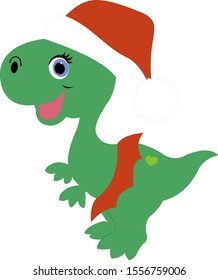 christmas dino girl baby shower vector illustration