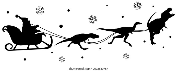 Christmas Dinosaur sleigh ride, Boy's Xmas T-Rex, Dinosaur Vector, Santa Dinosaur, Kids Dino, Kids Christmas, Santa's sleigh vector