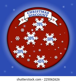 christmas discount background with on vector illustration