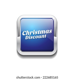 Christmas Discount Blue Vector Icon Button