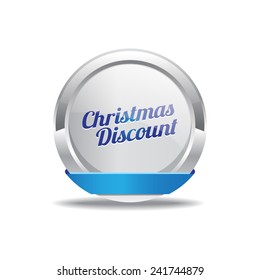 Christmas Discount Blue Vector Icon Button