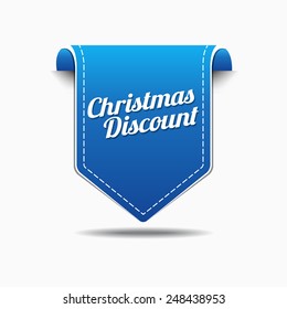 Christmas Discount Blue Vector Icon Design