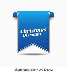 Christmas Discount Blue Vector Icon Design