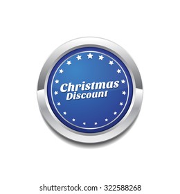 Christmas Discount Blue Vector Icon Button