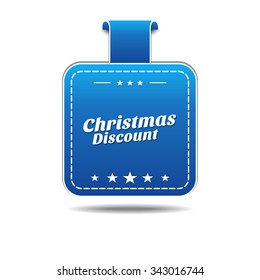 Christmas Discount Blue Vector Icon Design