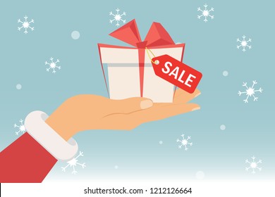 Christmas discount concept. Merry Christmas sale Сhristmas sales. Vector illustration.