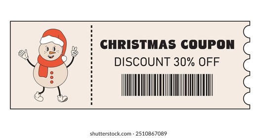 Christmas discount coupon. Christmas coupon and voucher with discount 10 precents off for promo, advertising, sales, shopping, gifts, restaurants, cinemas, cafes. Christmas sale, offer with discount.