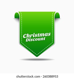Christmas Discount Green Vector Icon Design