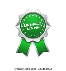 Christmas Discount Green Vector Icon Design