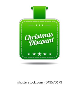 Christmas Discount Green Vector Icon Design