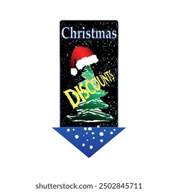 Christmas discount pointer arrow on a white background. Vector illustration