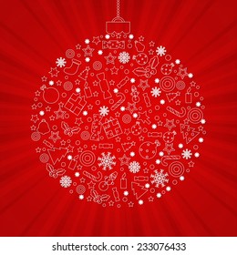 Christmas Discount Poster With Gradient Mesh, Vector Illustration