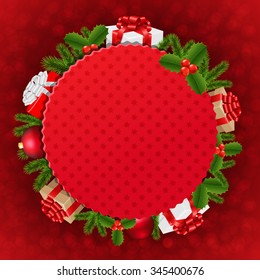 Christmas Discount Poster With Gradient Mesh, Vector Illustration