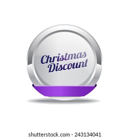 Christmas Discount Purple Vector Icon Button