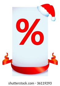 christmas discount with red ribbon