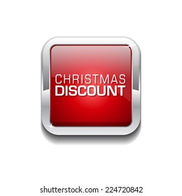 Christmas Discount Red Vector Icon Button