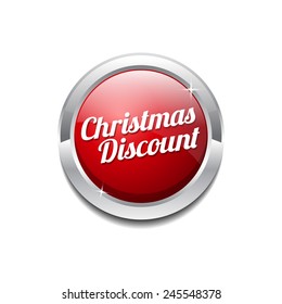 Christmas Discount Red Vector Icon Button