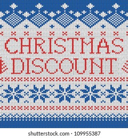 Christmas Discount: Scandinavian style seamless knitted pattern with deers