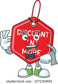 Christmas discount tag Character on A stylized Waiter look