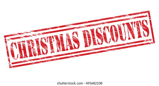 christmas discounts red vector stamp on white background