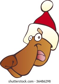 christmas dog in cap