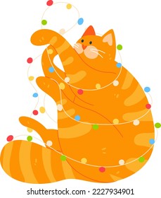 Christmas dog celebrate christmas on sled home sweet pet cartoon vector illustration isolated on white