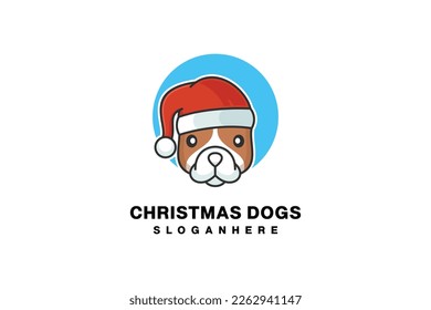 Christmas dog mascot with dog head only