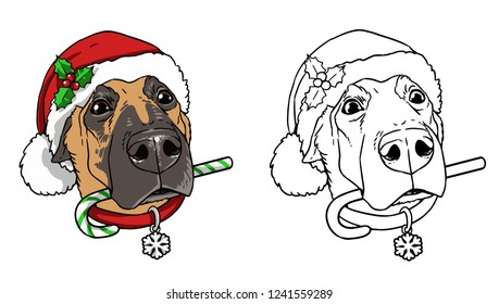 Christmas dog print