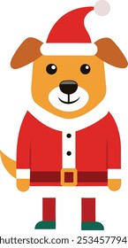 Christmas dog with Santa Claus 