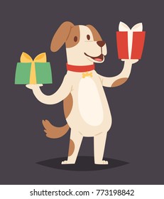 Christmas dog vector 