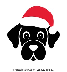 Christmas dog vector cartoon illustration isolated on white