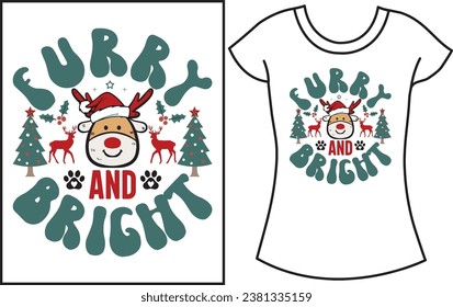 Christmas dog vector  T-shirt design. Christmas gift shirt design. 