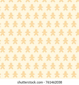 Christmas doll hand drawn seamless pattern background. Wrapping paper or fabric concept design.