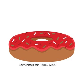 Christmas donut. Glazed donut. Happy New Year. Vector illustration.
