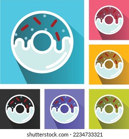 Christmas donuts icon, X-mas donuts, Merry christmas donut, donut logo, donuts vector icons set
