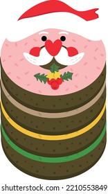 christmas Donut.wrapping paper. Christmas print supplies. Merry Christmas Party People Celebrating Christmas Flat Illustration
