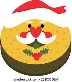 christmas Donut.wrapping paper. Christmas print supplies. Merry Christmas Party People Celebrating Christmas Flat Illustration