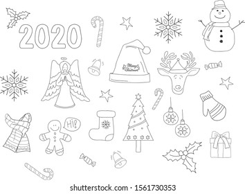Christmas doodle art in 2020 
