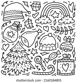 christmas doodle cartoon coloring design