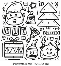 Christmas doodle cartoon illustration pattern design