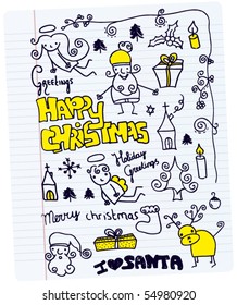 Christmas doodle collection of vector illustrations