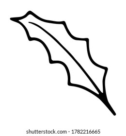elemento doodle de Navidad - rama. Diseño invernal de un solo elemento para tarjetas, carteles, pancartas, papel envolvente, pegatinas, logotipo y otro diseño invernal.