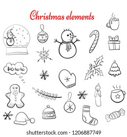 Christmas doodle elements