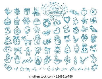 Christmas doodle elements clipart. Vector illustration