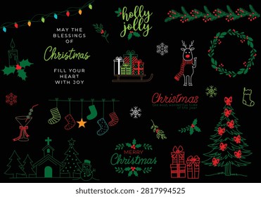 Christmas Doodle Hand Drawn